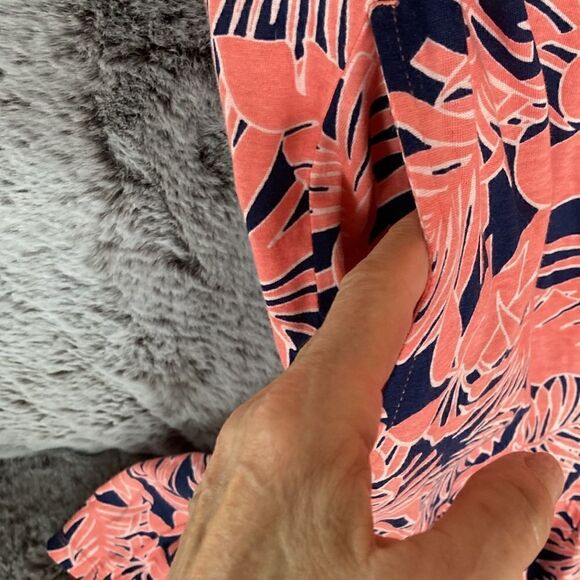 Land’s End Plus Cotton jersey off shoulder ruffle short sleeve cover up Various - Picture 4 of 4